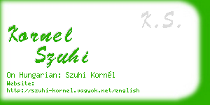 kornel szuhi business card