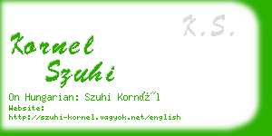 kornel szuhi business card